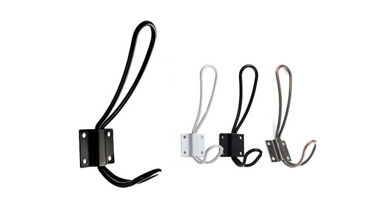 Rustic Entryway Hooks Wall Mounted Vintage Double Coat Hangers with Large Metal Screws Included