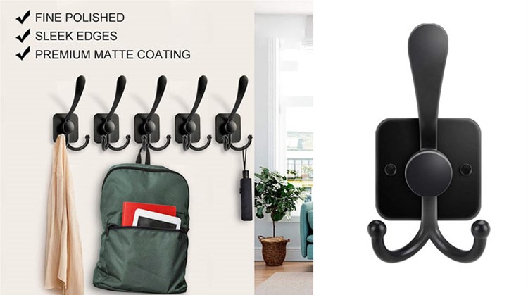 Coat Hooks Hanging Hat Hook for Wall Mounted Dot Coat Hooks Decorative Wall Hooks for Hanging Coat,Hat,Towel,Scarf, Bag,Key,Backpacks etc (Black)
