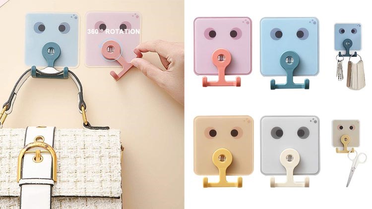 Adhesive Hooks Utility Hooks, Heavy Duty Coat Hooks Waterproof and Oilproof Seamless Hooks, Wall Hook for Bathroom Kitchen
