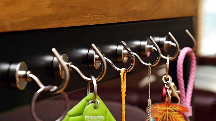 Magnetic Hooks, 17 LBS Large Opening Hook CNC Machined Base,Ideal for Cruise,Grill,Towel,Kitchen Indoor Hanging
