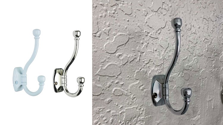 Heavy Duty Dual Coat Hooks Wall Mounted Retro Double Hooks Utility Hooks for Coat, Scarf, Bag, Towel, Key, Cap, Cup, Hat