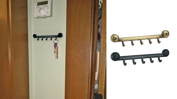 5-hook storage rack-wall-mounted storage boxes for entrances, corridors, kitchens, offices-can accommodate cars, door keys, wall-mounted car key racks