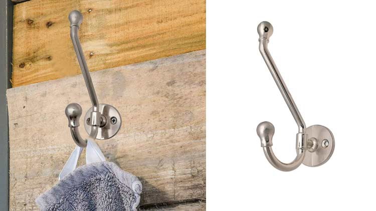 Wall-mounted coat hook heavy silver hardware coat hook decoration single hanging coat towel cabinet classroom kitchen bathroom backpack hat hook