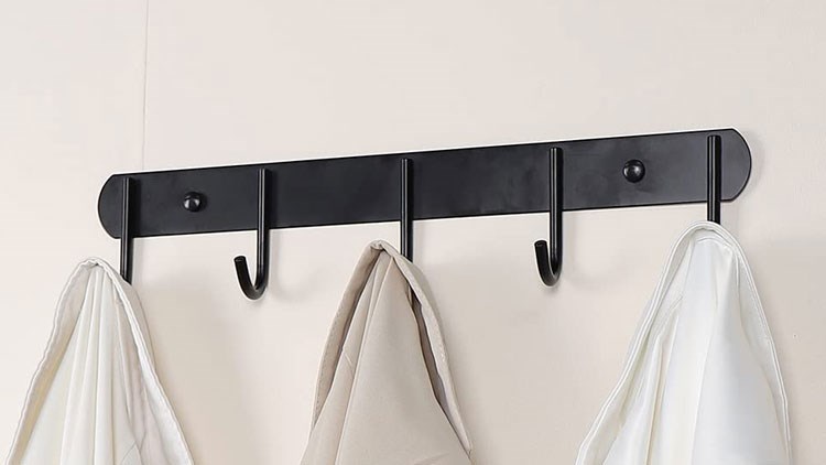 Black Coat Hooks Wall Mounted Heavy Duty Wall Coat Rack for Hanging